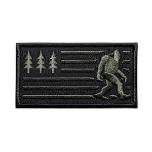 Bigfoot American Flag Patch – Embroidered USA Sasquatch Patch – Patriotic Iron On Patch – Veteran Gift – Outdoor Adventure Patch – Yeti