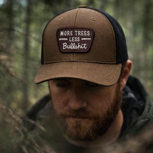 Embroidered Patch Trucker Hat: Vintage Camping