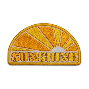 Sunshine Embroidered Patch - Retro Patch Patches for Jacket Hippie Backpack Vintage Peace Love Nature Colorful Vibrant Happy Adventure Earth