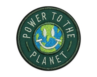 Earth Patch, Vintage, Hiking Camping Adventure, Backpack Jacket Gift Patches, Conservancy, Environment, Iron on, Embroidered Patch Happy