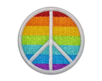 Peace Sign Embroidered Patch - Retro Patch Patches for Jacket Hippie Backpack Vintage 70's 80's Peace Love Music Festival Pride LGBTQ