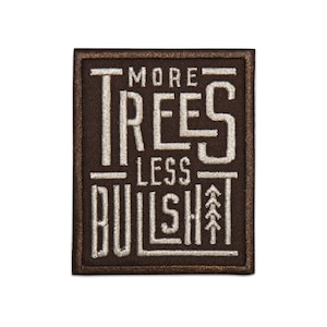 Trees Patch, Vintage Embroidered Iron-On Patch, Hiking Camping Adventure