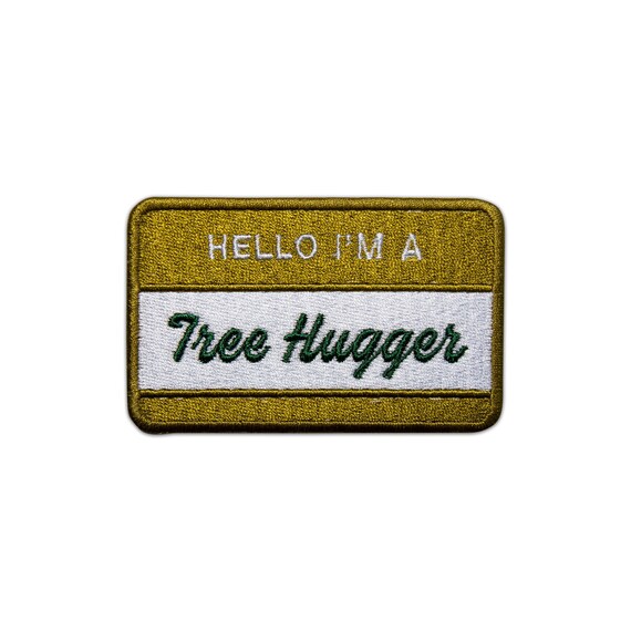 Embroidered Hello My Name Is Patch – Nature Babe / Tree Hugger – Eco Friendly Gift – Green Name Tag Patch – Outdoor Girl Iron On Patch