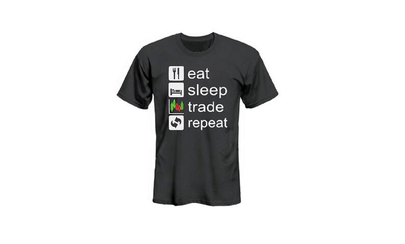Wall Street Stock Trading Crypto Stock Market Day Trading Gift For Him Fathers Day Tshirt Bitcoin Forex Eat Sleep Trade Repeat - 