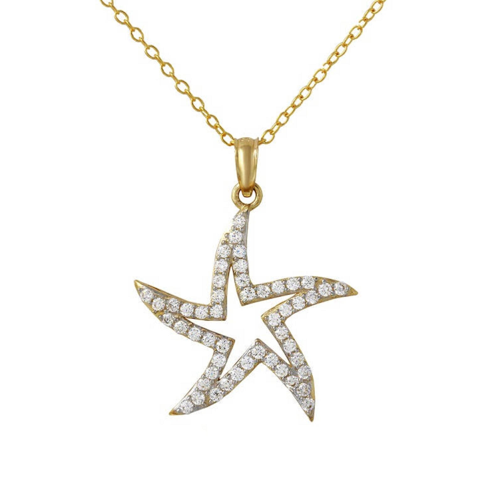 Gold Star Pendant Etsy