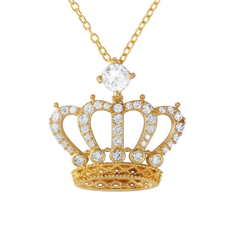 Gold Princess Crown Pendant Image 0
