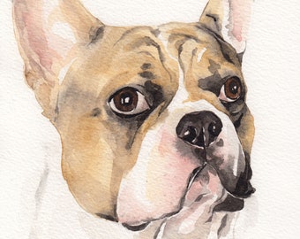 Custom Pet Portrait, Custom Dog Portrait, French Bulldog Portrait, Hand Painted Pet Portrait, Painting Of My Dog, French Bulldog Custom