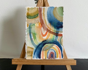 Rainbow Original Watercolour Painting, Playful Hand-Painted Rainbow Artwork, Colourful Rainbow Painting, Rainbow Illustration Wall Art