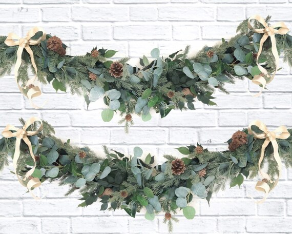 Christmas Garland Eucalyptus Garland Pine Garland For Etsy
