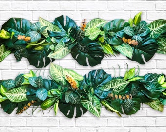 Tropical Garland / Tropical Party Decor - Luau Party Decorations - Tropical Leaf Garland - Monstera Leaf Garland