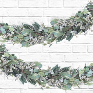 Eucalyptus Garland / Dusty Blue Wedding Garland Backdrop / Bachelorette Party Decor / Boho Wedding Decor