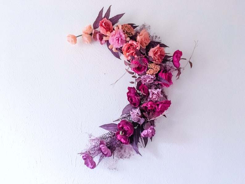 Download Moon Wreath Floral Swag Crescent Moon Wall Hanging | Etsy