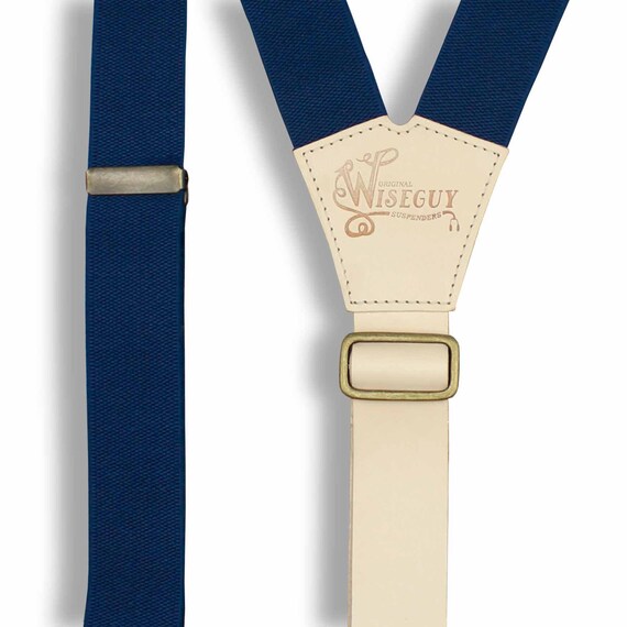 Wiseguy Army Green Elastic Handmade Suspenders 1.3 wide for Men with Premium Quality Brown Leather Parts