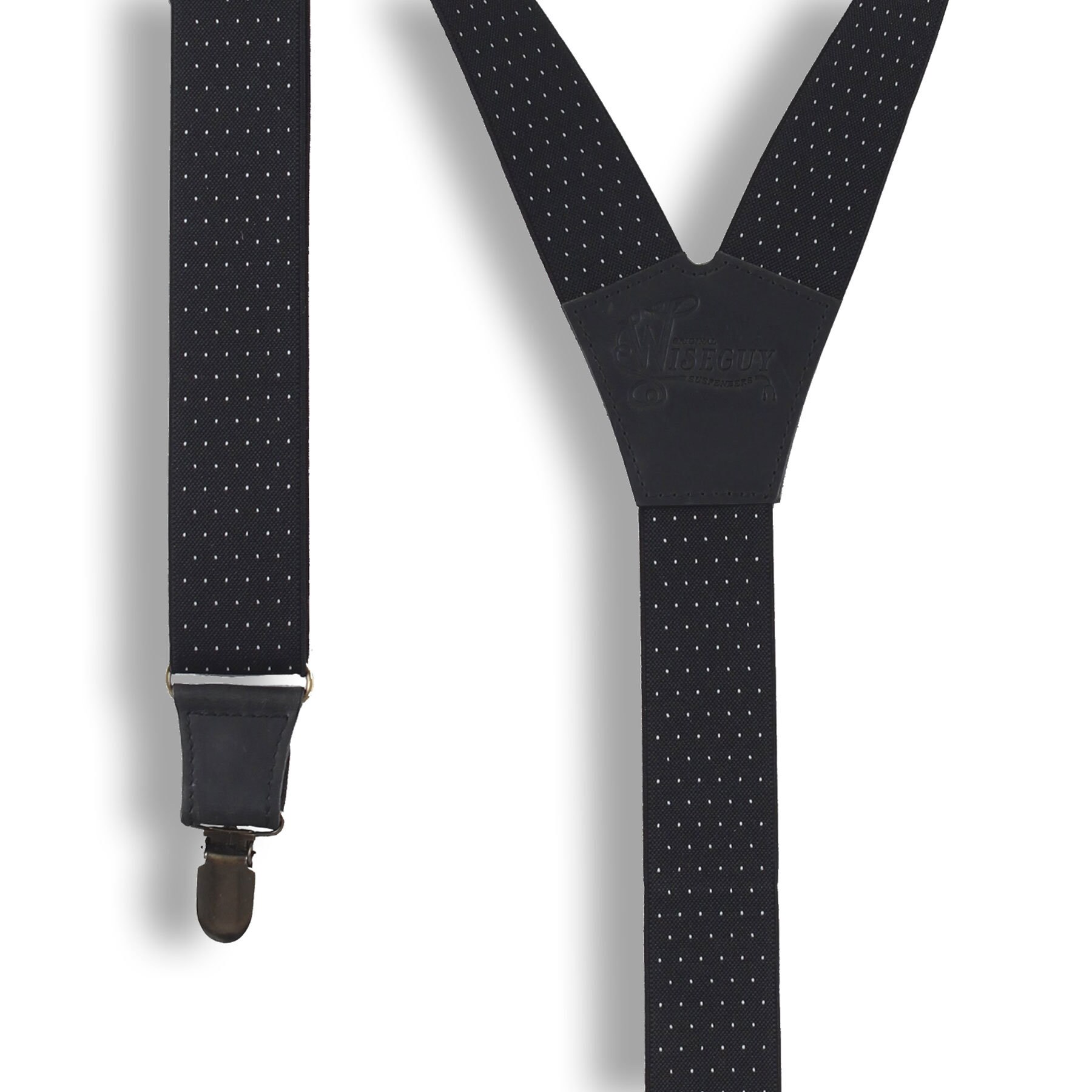 The Banker Black with Gray 1.3 inc Suspenders. Suspenders for Etsy