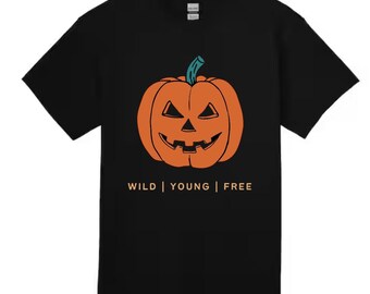 Moto Kid | Dirtbike | Youth Cotton Track Shirt | BRAAAP Halloween Pumpkin Shirt
