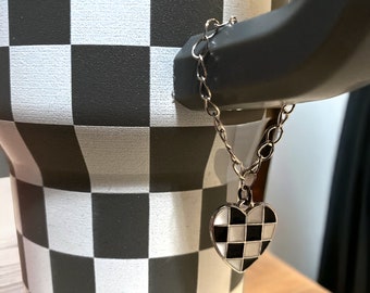 Checkered Tumbler Charm, Stanley Cup Charm, Tumbler Accessories, Stanley Cup Tumbler Charms, Stanley..