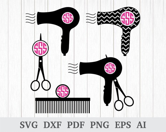Download Salon Monogram Svg File Hairdressing Svg File Hairdresser Etsy