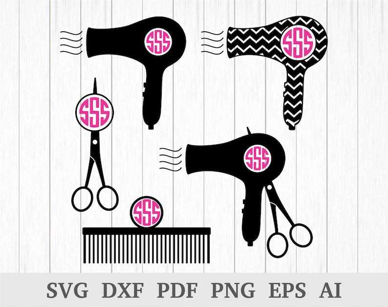 Download Salon Monogram SVG file Hairdressing SVG file Hairdresser ...