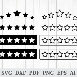 Vijf sterren SVG, vijf sterren SVG, sterren SVG, classificaties SVG, terugkoppeling SVG, overzicht SVG, cricut & silhouet, vinyl, DXF, AI, PDF, PNG, EPS