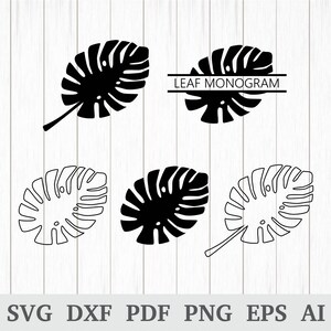 Monstera Leaf svg, Monstera svg, Monstera Plant SVG, Tropical leaves svg, Tropical leaf png, Monstera leaf png, cricut, silhouette, dxf