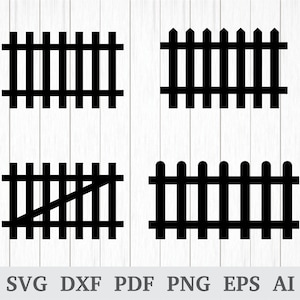 Fence SVG, Wood Fence SVG , Wood Picket Fence svg, Wooden Fence Svg, cutting file, cricut & silhouette, vinyl, dxf, ai, pdf, png, eps