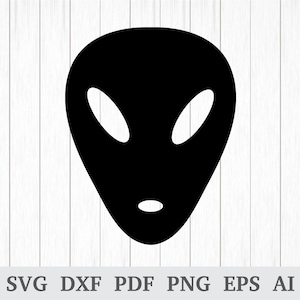 Alien svg, Alien face svg, Alien Mask svg, Alien Clipart, Alien Clip art, Alien Vector, cricut & silhouette, vinyl, dxf, ai, pdf, png, eps