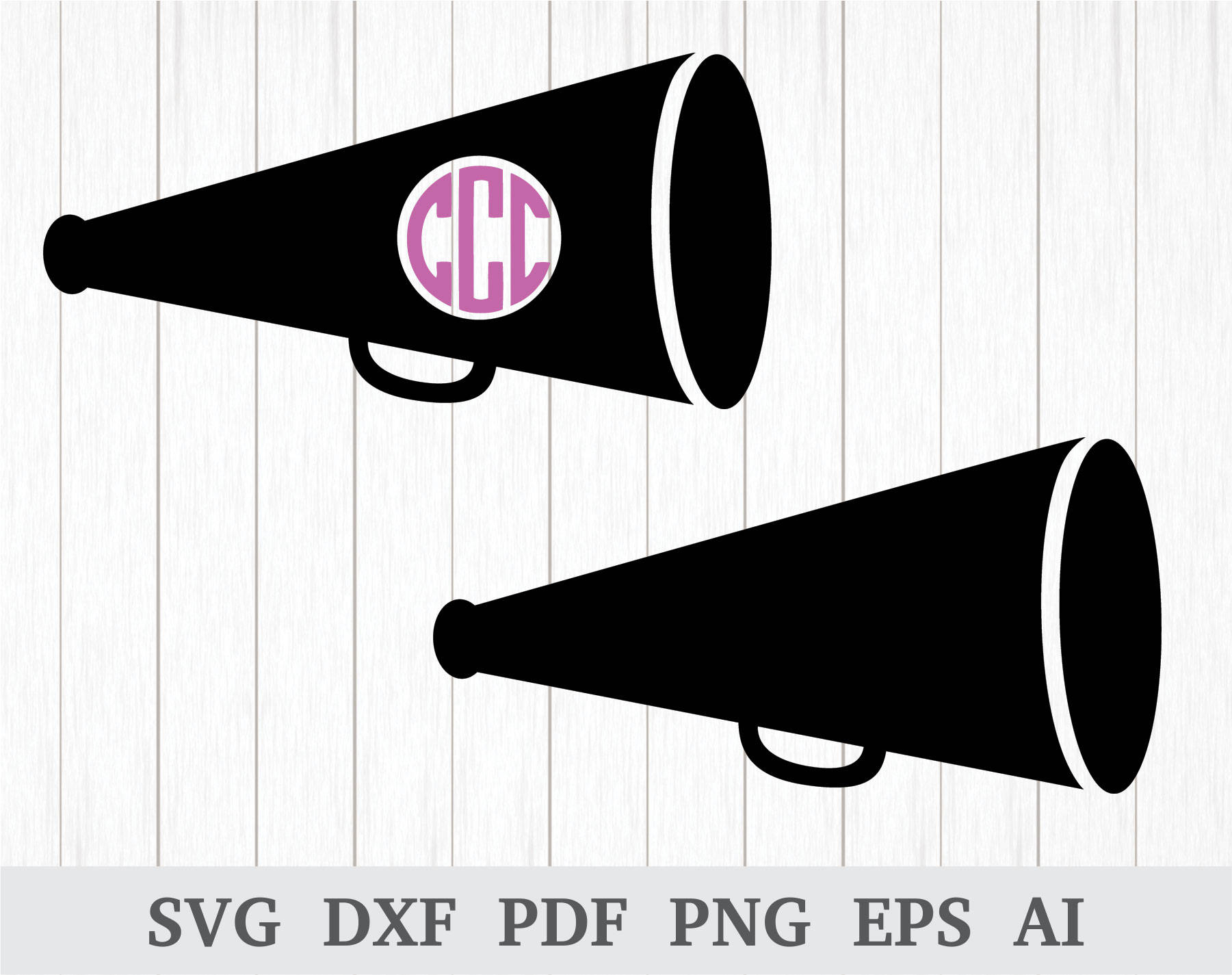 Download Megaphone Monogram SVG Cheerleader SVG Megaphone Clipart ...