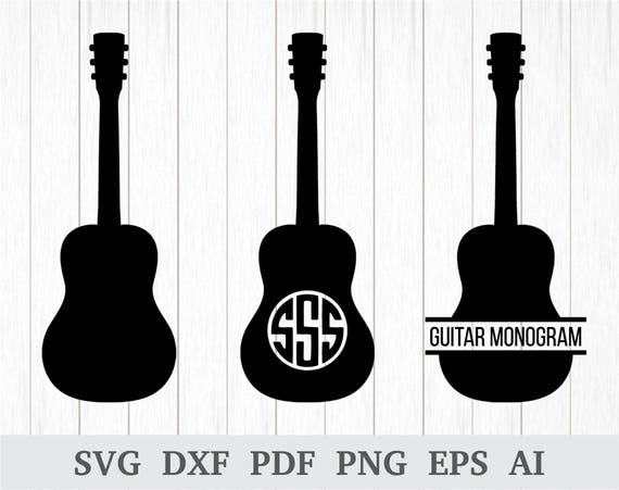 Download Guitar Monogram Svg Guitar Silhouette Svg Guitar Clipart Etsy