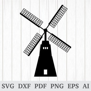 Windmill Svg, Farmhouse Windmill Svg, Farm Windmill Svg, Wind Turbine ...
