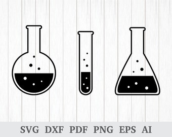 Beaker SVG, Science Beaker SVG, Science Flask SVG, Science Lab svg, Test tube svg cutting files, cricut - silhouette, dxf, ai, pdf, png, eps