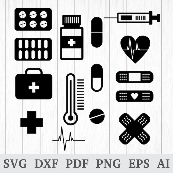 Medical svg, Hospital svg, First aid svg, Healthcare svg, Medicine svg, Doctor svg, cricut & silhouette, vinyl, dxf, ai, pdf, png, eps