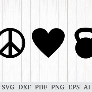 Pace amore palestra SVG, palestra in formato SVG, allenamento in formato Svg, SVG Fitness, Body Building in formato Svg, file in formato svg taglio, cricut & sagoma, dxf, ai, pdf, png, eps