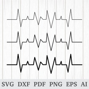 Hart beat SVG, heartbeat SVG, hart SVG, hart Pulse SVG, heartbeat Vector/Clipart, cricut & silhouet, vinyl, DXF, AI, PDF, PNG, EPS