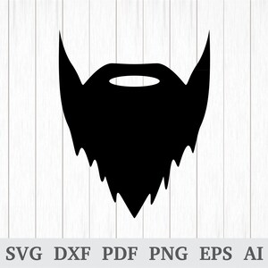 Beard SVG, Beard Face SVG, Man with beard SVG, Beard Clipart, Beard vector, cricut & silhouette, vinyl, dxf, ai, pdf, png, eps