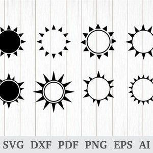 Sun Monogram SVG Sun SVG Sun Clipart Sun Vector Summer svg | Etsy