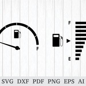 ガスメーター SVG、ガス SVG、ガス切れ SVG、燃料切れ SVG、燃料計 SVG、ガス計 SVG、ガソリン ディーゼル SVG、cricut およびシルエット用カット ファイル