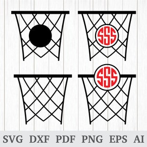 Basketball Net SVG, Basketball Hoop SVG, Basketball Monogram SVG, Basketball Svg, cricut & silhouette, vinyl, dxf, ai, pdf, png, eps