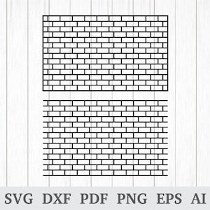 Brick SVG, Brick wall svg, Brick Pattern svg, Brick Wall Vector / Clipart, cutting files, cricut & silhouette, vinyl, dxf, ai, pdf, png, eps