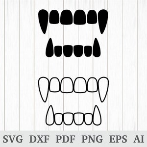 Dents de vampire svg, Halloween svg, Vampire Fangs svg, Vampire svg, Dents de vampire png, Clipart de dents de vampire, fichier coupé, cricut, silhouette