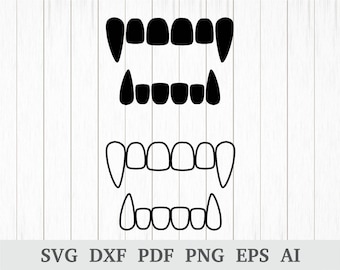 Vampire teeth svg, Halloween svg, Vampire Fangs svg, Vampire svg, Vampire teeth png, Vampire teeth clipart, cut file , cricut, silhouette