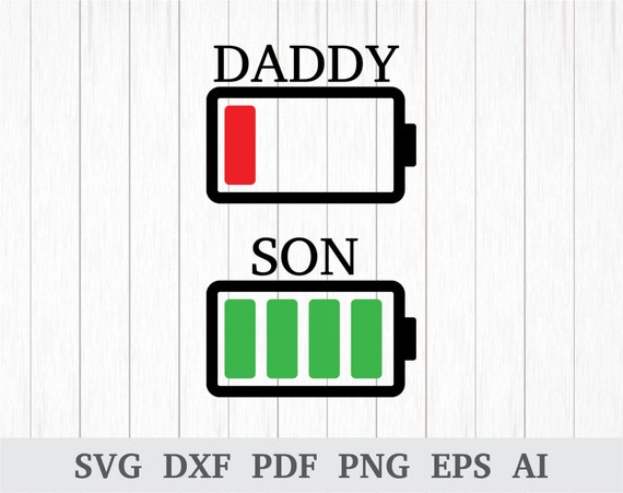 Low Battery Daddy Svg Daddy Son Svg Low Battery Svg -  UK