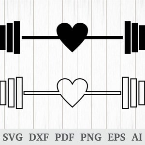 Barbell SVG, Gym SVG, Weight Lifting Svg, Workout Svg, Dumbbell svg, Weights svg, cricut & silhouette, vinyl, dxf, ai, pdf, png, eps