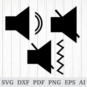 Audio SVG, Audio Icon svg, Audio Control svg, Audio Signs, SVG Speaker SVG, Mute svg, Sound svg, cricut & silhouette, dxf, ai, pdf, png, eps