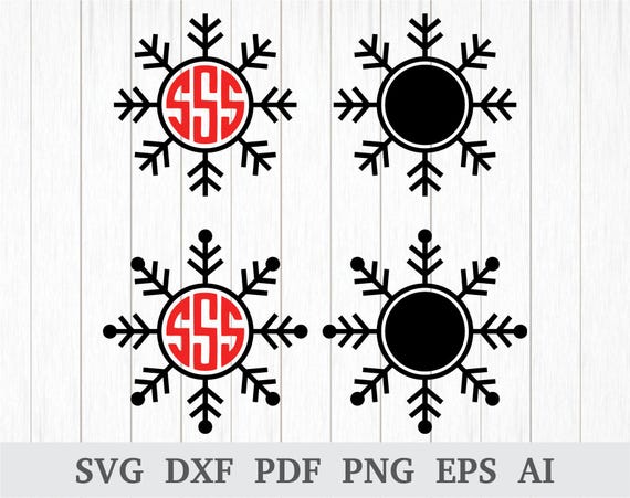 Download Snowflake Monogram Svg Snowflake Svg Christmas Svg Winter Etsy