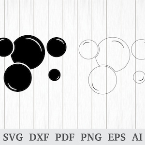 Puede incluir: Una ilustración en blanco y negro de un grupo de burbujas. Las burbujas están dispuestas en un patrón circular, con la burbuja más grande en el centro.