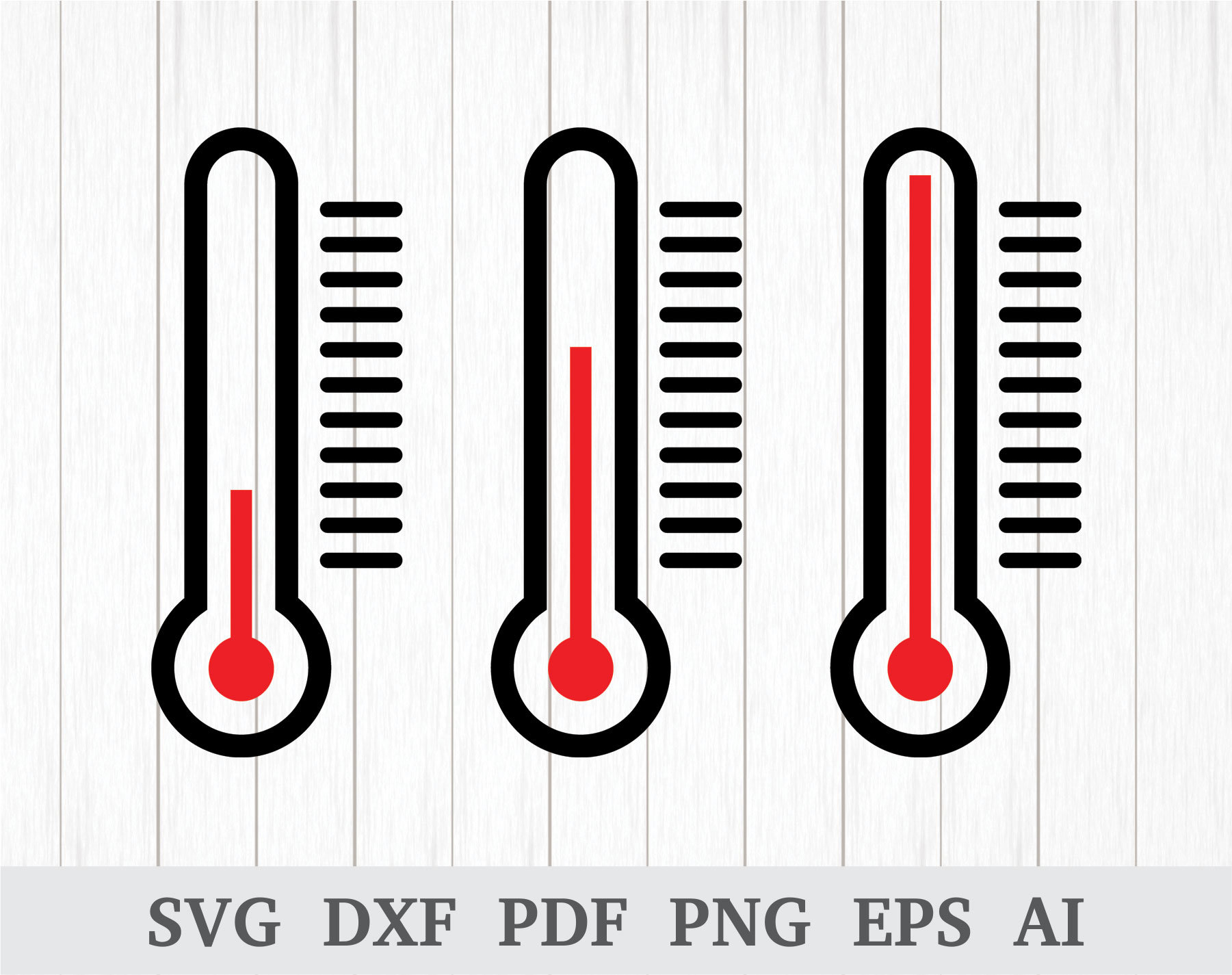 Thermometer Svg Thermometer Clipart Thermometer Vector Etsy