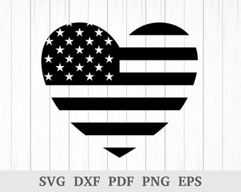 Herz-Flagge-Svg, Patriotische Herz-Svg-Datei, 4th of July SVG, amerikanische Herz-Flagge-Svg-Datei, Flaggen-Svg-Datei, geschnittene Datei für Cricut und Silhouette