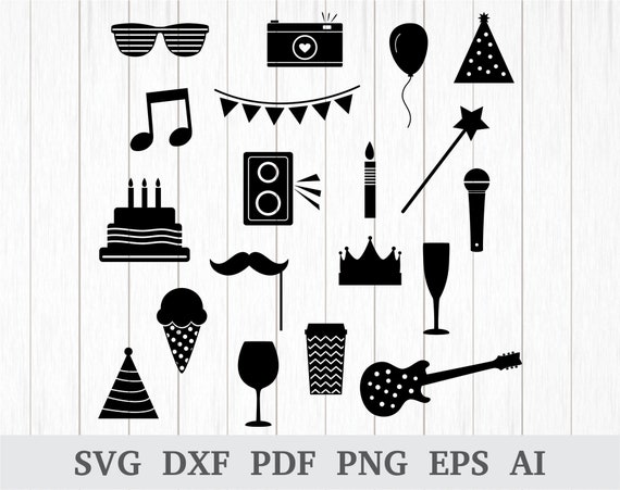 Download Party Svg Cake Svg Balloon Svg Birthday Party Svg Bunting Etsy