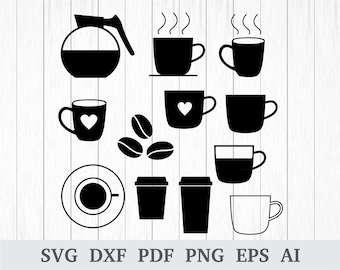 Coffee Cup Svg, Coffee Mug svg, Coffee bundle svg, Coffee svg, Coffee Vector, Coffee Clipart, cricut & silhouette, dxf, ai, pdf, png, eps