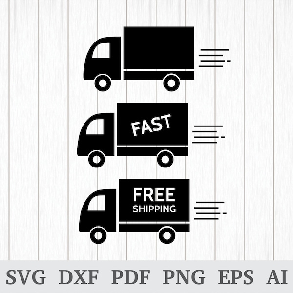 Delivery van SVG, Fast Delivery svg , Free Shipping svg, Ecommerce svg, online shop svg, cricut & silhouette, vinyl, dxf, ai, pdf, png, eps